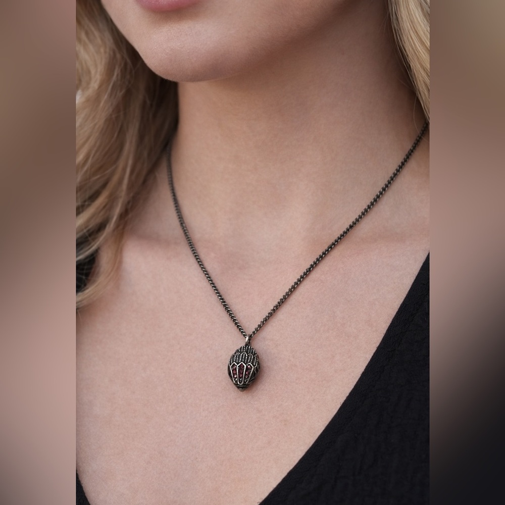 NWOT Kurt Geiger Gunmetal Rainbow Pave Crystal Eagle Pendant Necklace